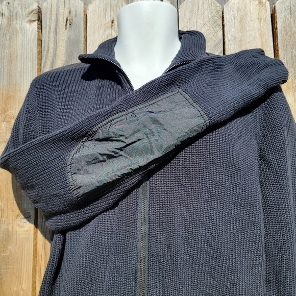 Kenneth Cole New York Black Men's Full Zip Knit Sweater Jacket M Medium - Picture 10 of 16